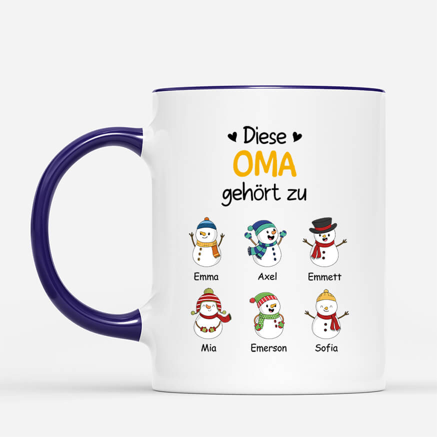0527MGE3 Personalisierte Geschenke Tasse Weihnachten Enkelkinder Oma Mama