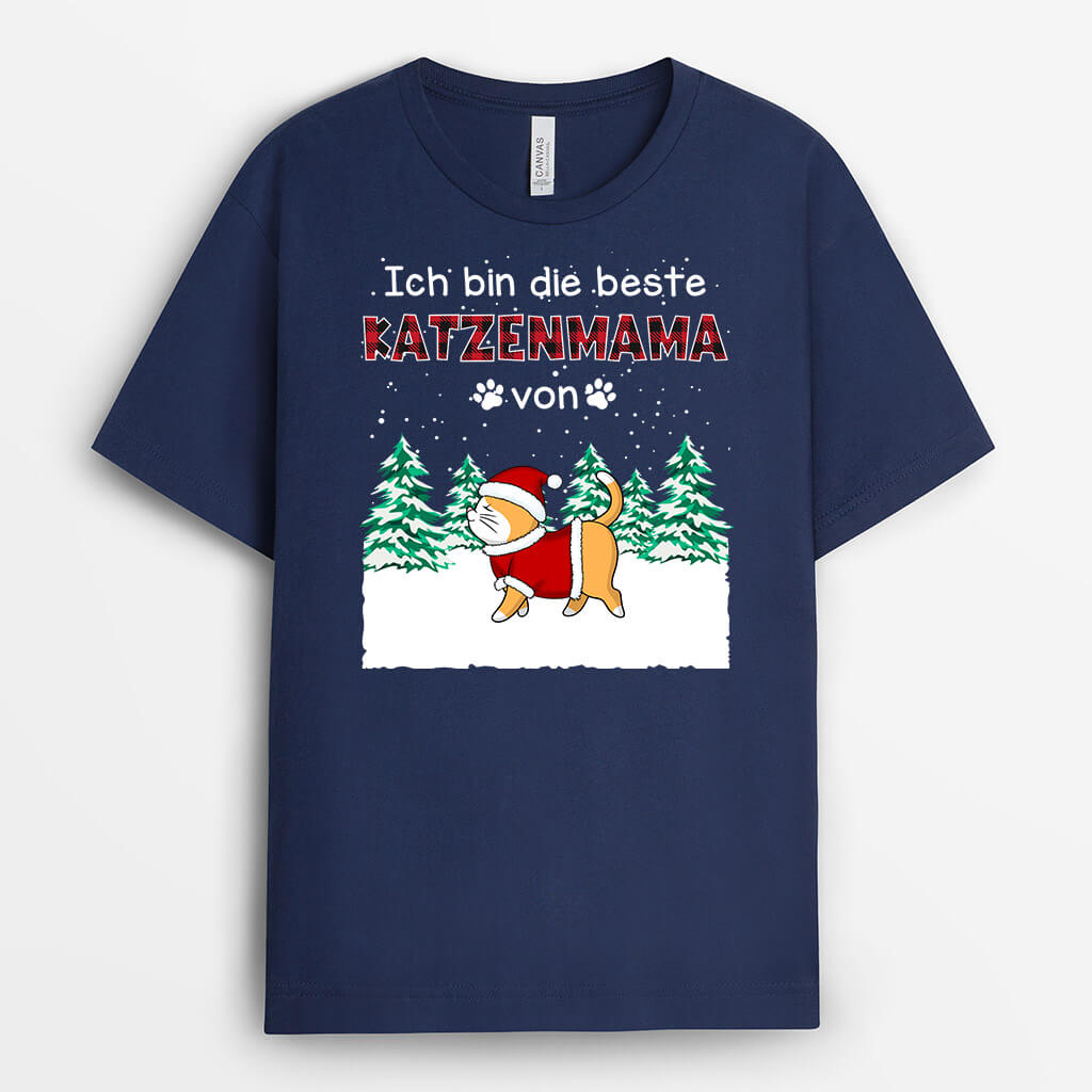 Ich Bin Die Beste Katzenmama - Personalisierte Geschenke | T-Shirt für Katzenbesitzer Weihnachten