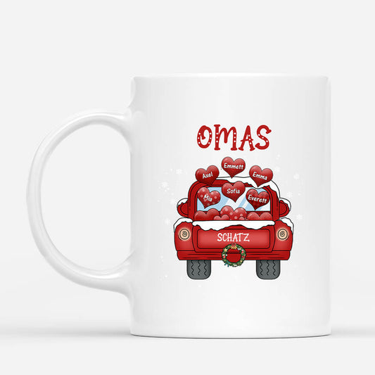 0598MGE1 Personalisierte Geschenke Tasse Truck Herzen Mama Oma Weihnachten