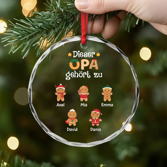 0661OGE2 dieser papa gehort zu lebkuchenmann personalisierte glas ornamente papa weihnachten 0661O8Q7B