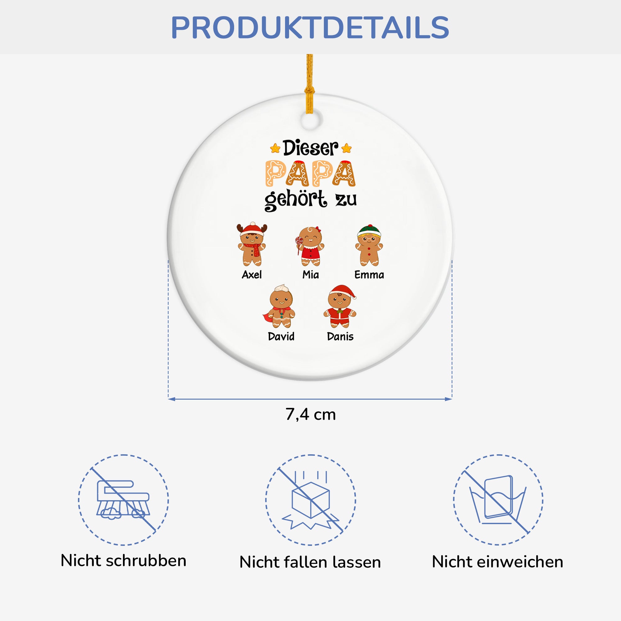 0661OGE3 dieser papa gehort zu lebkuchenmann personalisierte keramik ornamente_ papa weihnachten 0661O8Q7B