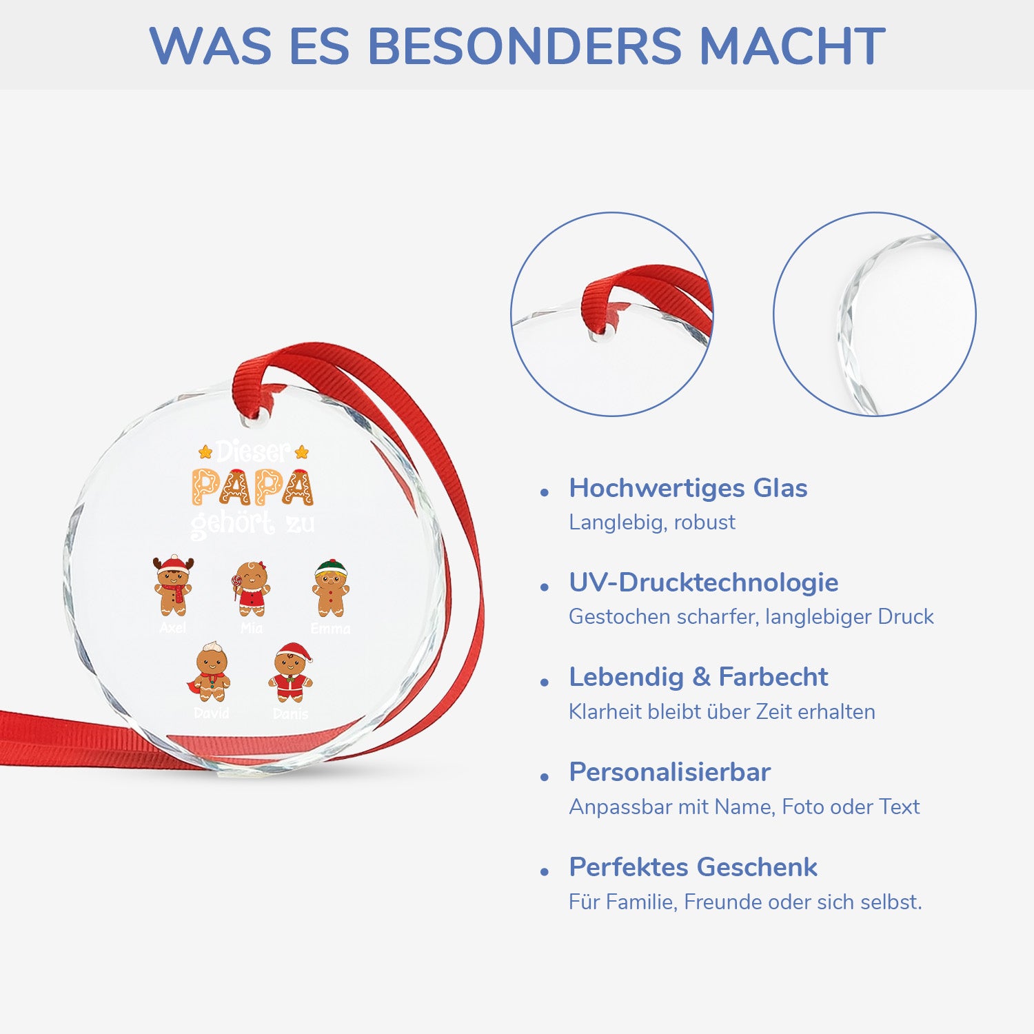 0661OGE4 dieser papa gehort zu lebkuchenmann personalisierte glas ornamente papa weihnachten 0661O8Q7B