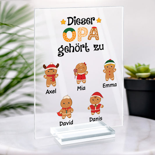 0661RGE2 dieser papa gehort zu lebkuchenmann personalisierte acryl plakette papa weihnachten 0661R8Q7B