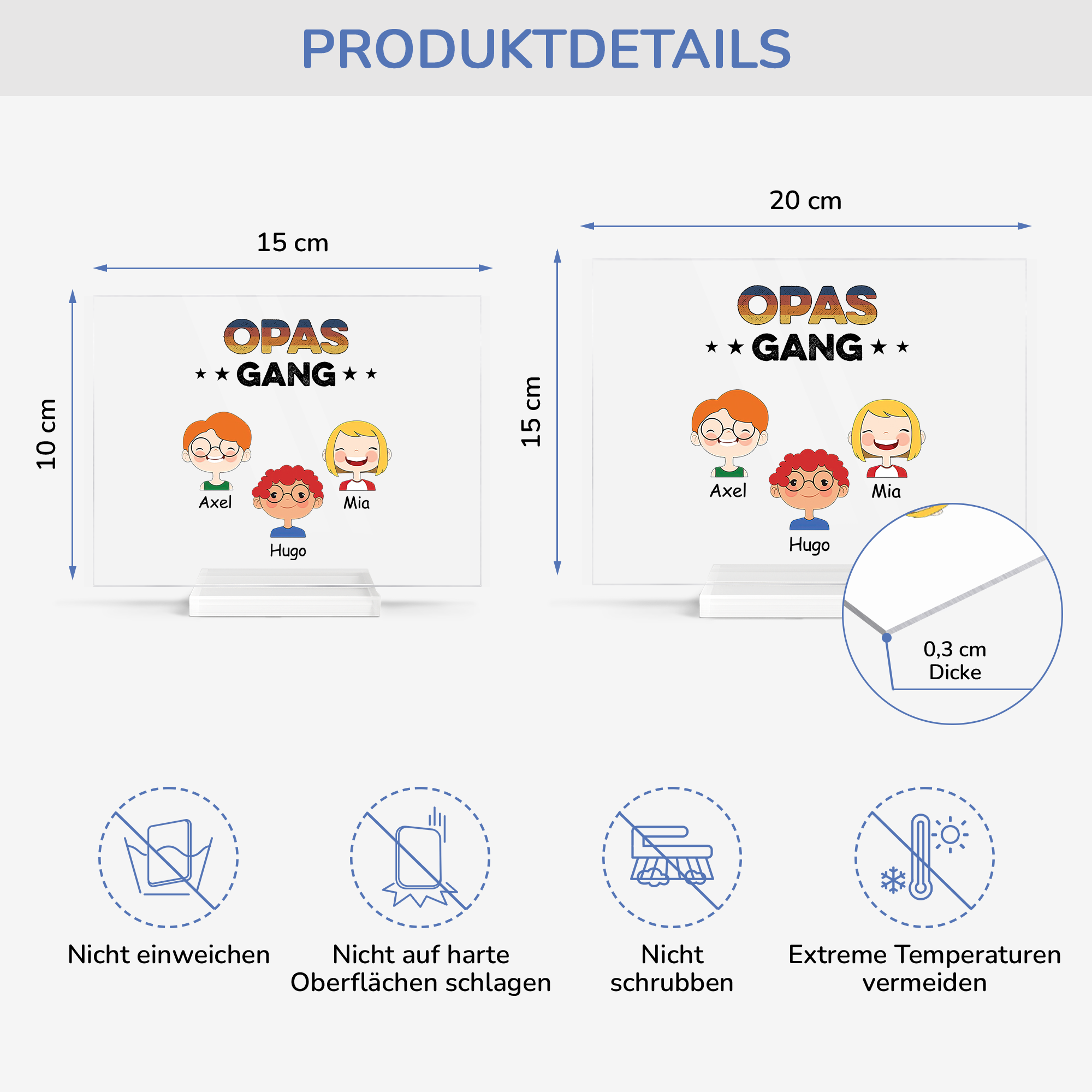 0793RGE4 opas gang kinder personalisierte acryl plakette papa 0793R8N7B