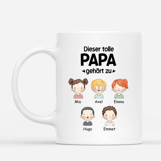0840MGE1 Personalisierte Geschenke Tasse Kinder Papa Opa
