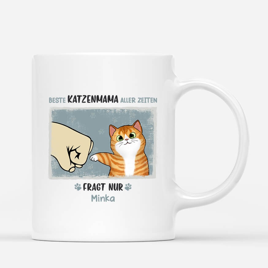 Beste Katzenmama/Bester Katzenpapa Aller Zeiten - Personalisiertes Geschenk | Tasse für Katzenliebhaber