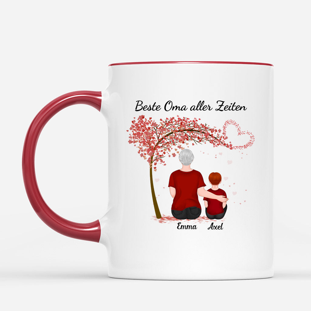 0871MGE2 Personalisierte Geschenke Tasse Enkelkinder Kinder Oma Mama