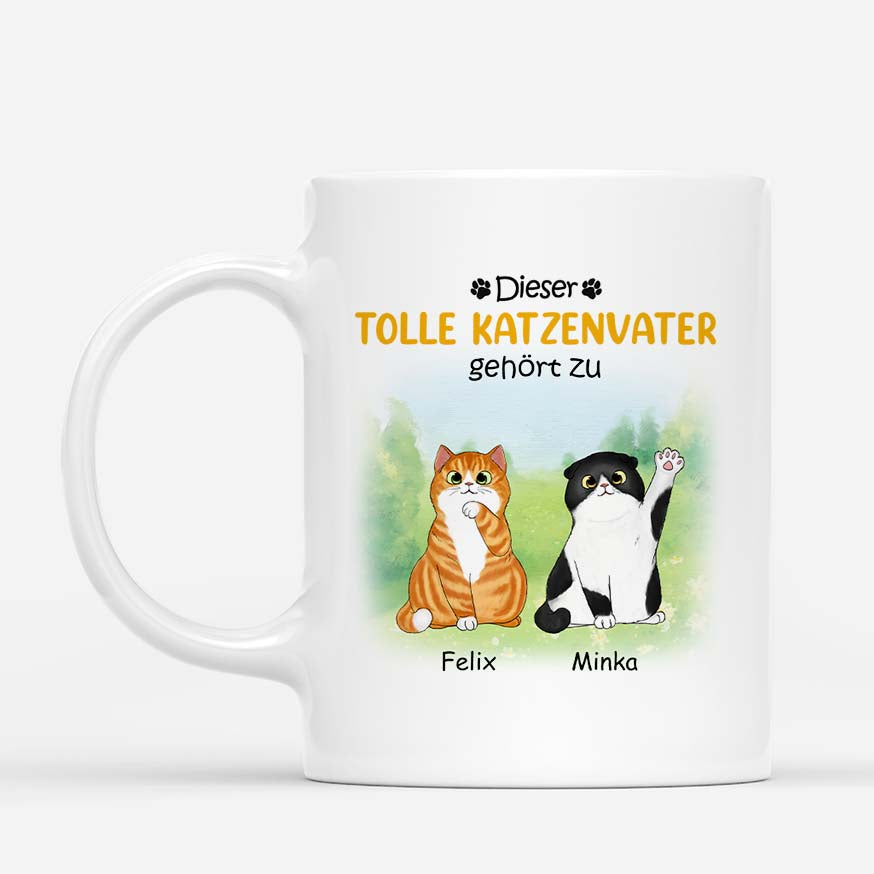 Dieser Katzenpapa Gehört Zu - Personalisierte Geschenke | Tasse für Katzenbesitzer