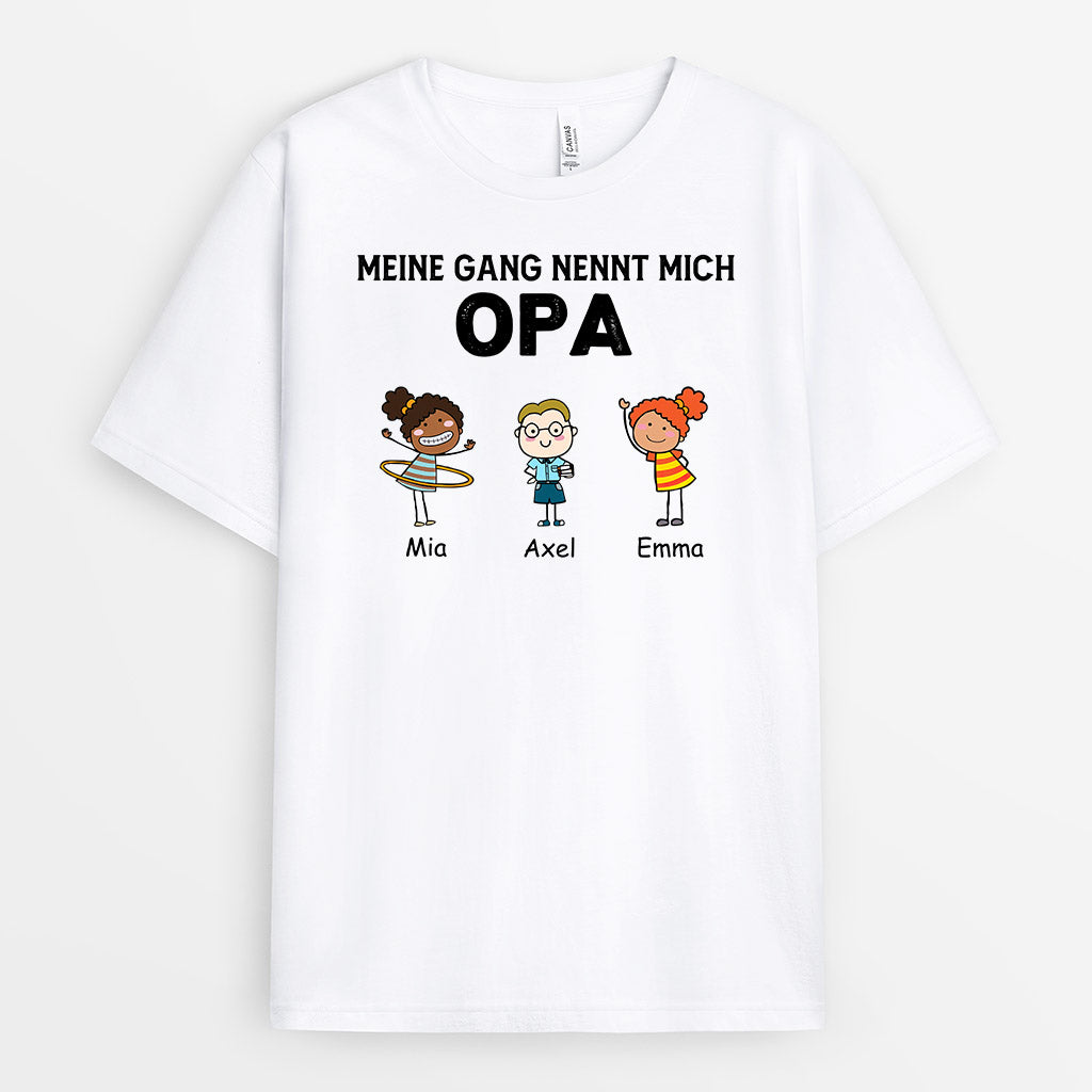 0906AGE1 Personalisierte Geschenke T Shirt Gang Papa Opa