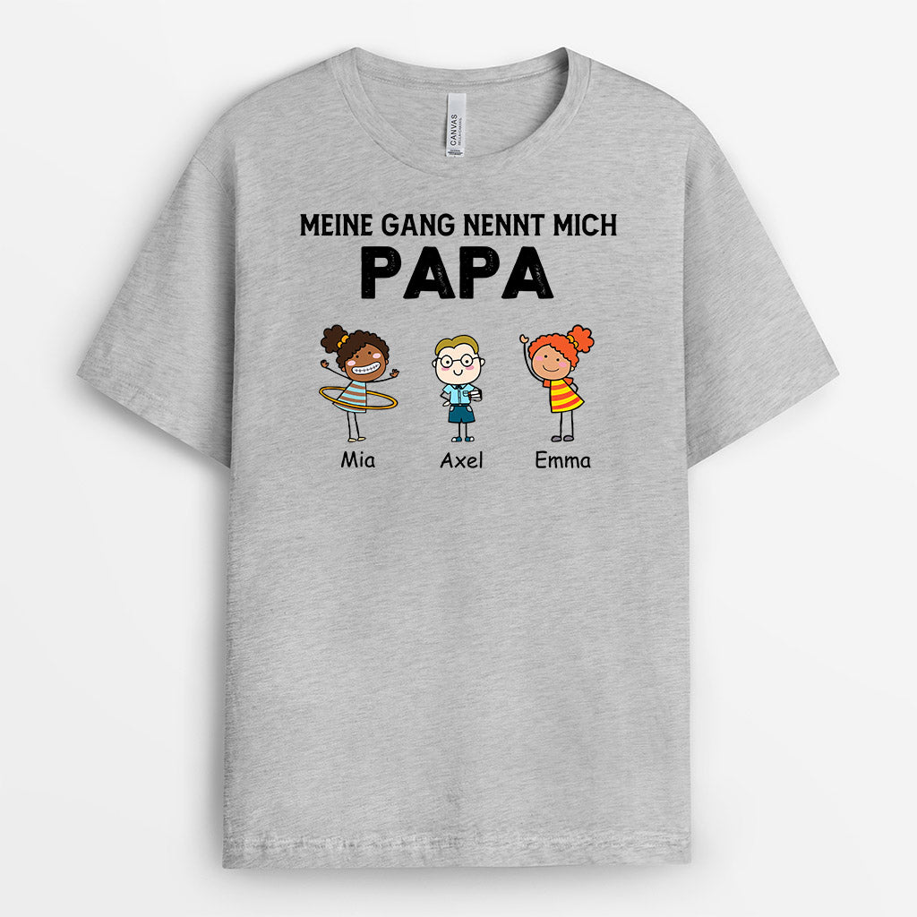 Mein Gang Nennt Mich Papa - Personalisierte Geschenke | T-Shirt für Papa/Opa