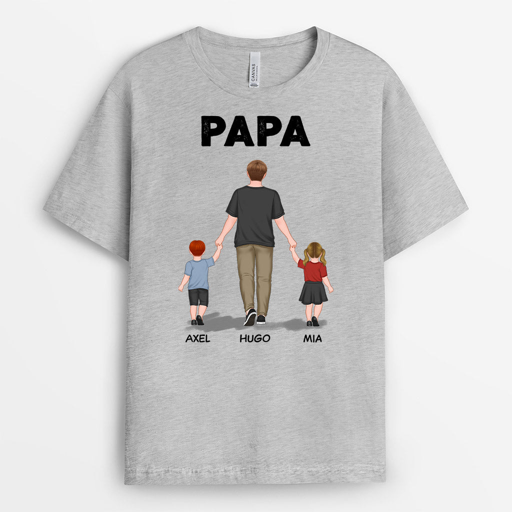 Papa Kinder - Personalisierte Geschenke | T-Shirt für Papa/Opa