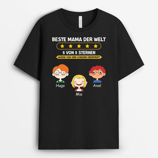 0924AGE1 Personalisierte Geschenke T Shirt Stern Kinder Enkelkinder Mama Oma