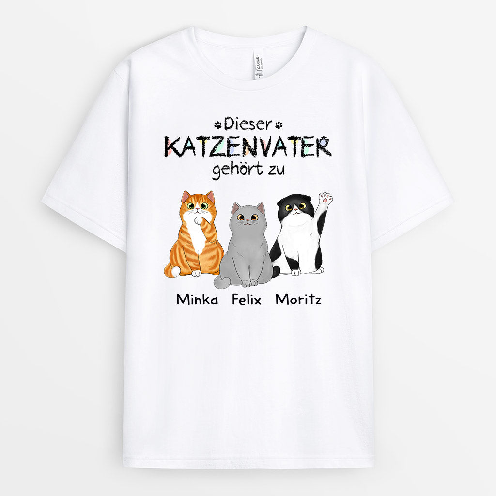 Katzeneltern Gehört Zu  - Personalisierte Geschenke | T-Shirt für Katzenbesitzer