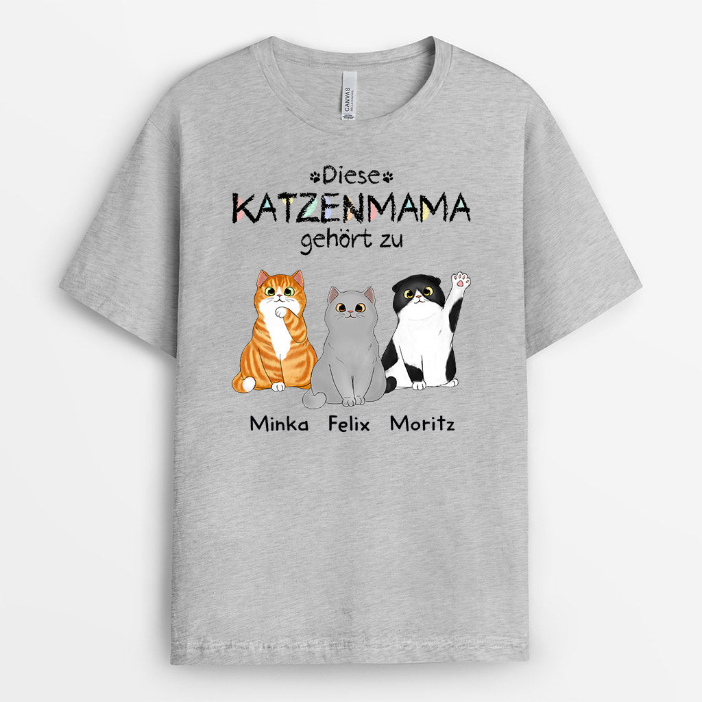 0938AGE2 Personalisierte Geschenke T Shirt Katzen Katzenliebhaber Katzenbestzer