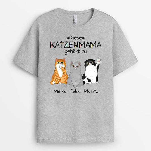 0938AGE2 Personalisierte Geschenke T Shirt Katzen Katzenliebhaber Katzenbestzer
