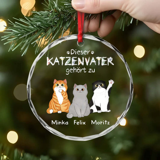 0938OGE2 dieser katzenpapa gehort zu personalisierte glas ornamente katzen lustig 0938O8T8D_7937ce9e d72e 454e bd7b fe9a6c87836f