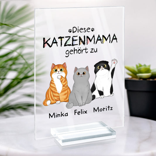 0938RGE2 dieser katzenpapa gehort zu personalisierte acryl plakette katzen 0938R8T8D
