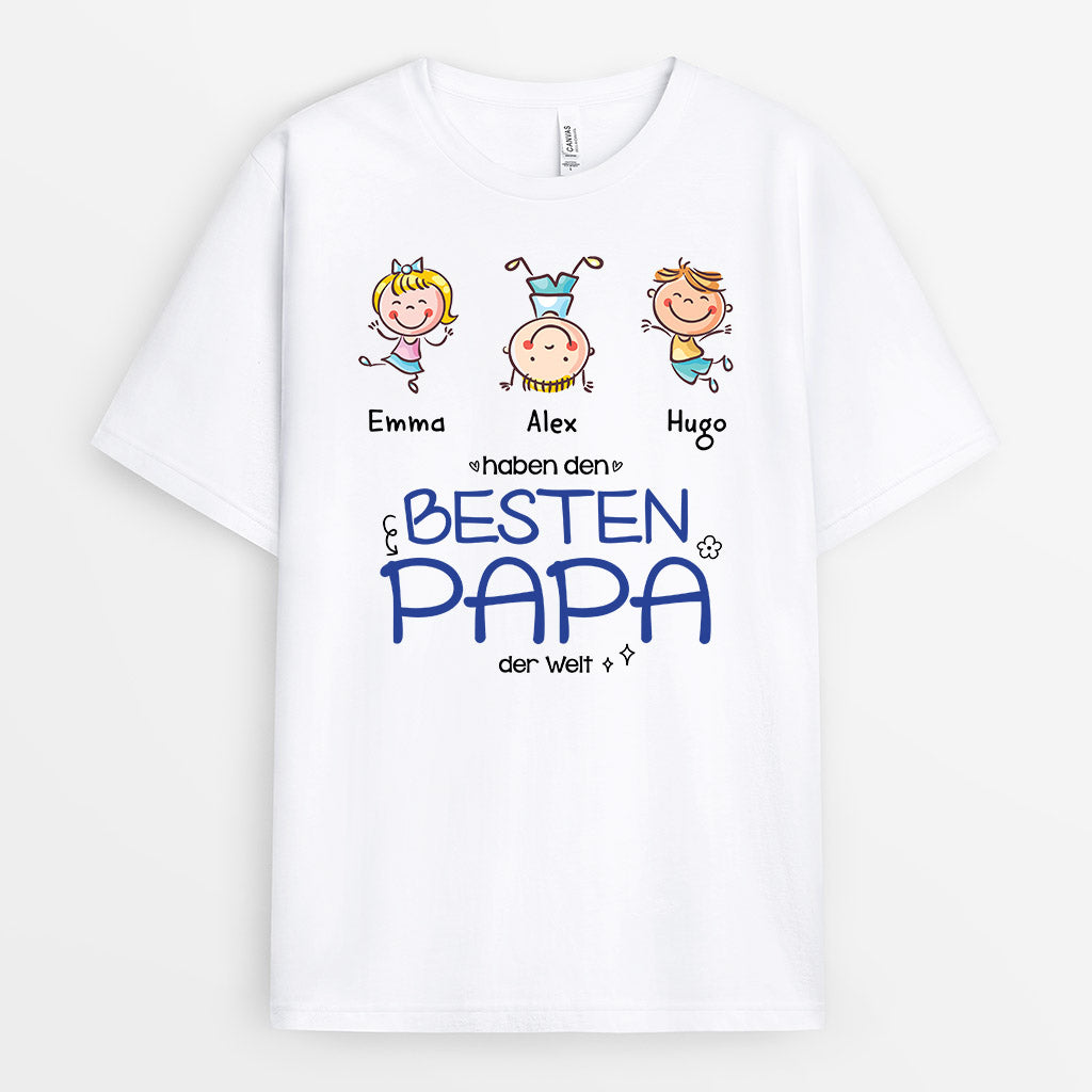 Bester Papa Der Welt - Personalisierte Geschenke | T-Shirt für Papa/Opa