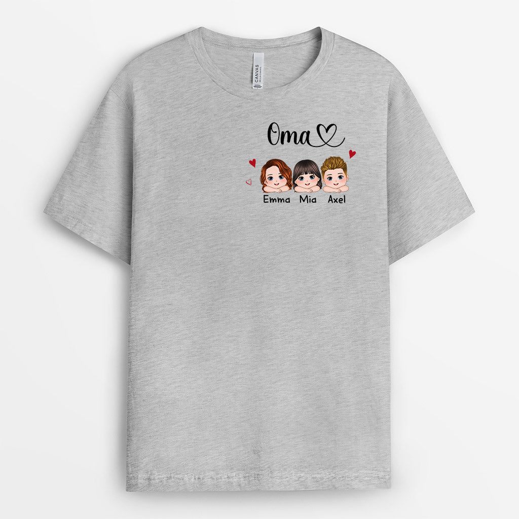 Oma Mama Kinder - Personalisierte Geschenke | T-Shirt für Mama/Oma