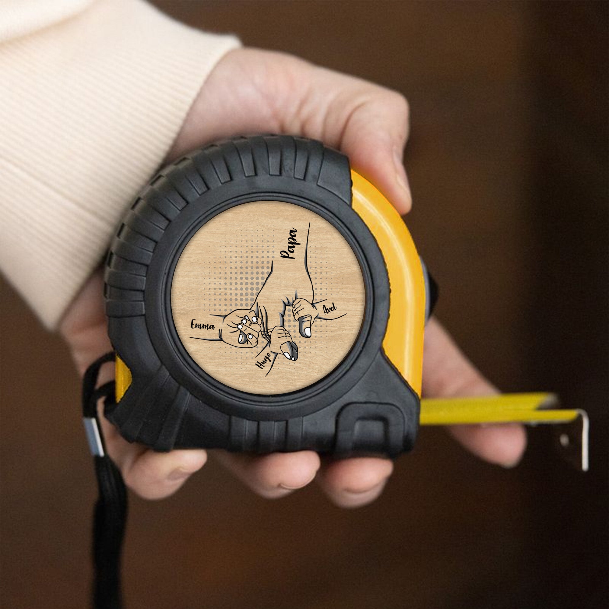 0945OGE2 papa kind eine hand in hand massband personalisiert papa 0945O