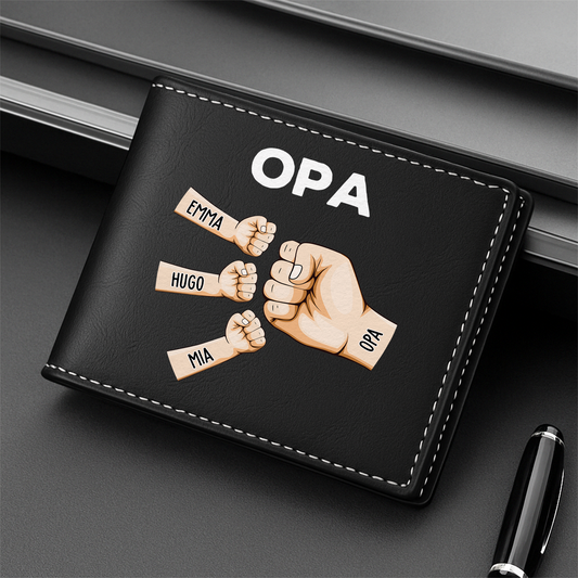 0958JGE2 papa kinder mit fausten personalisierte geldborse herren_ 0958J5H7B