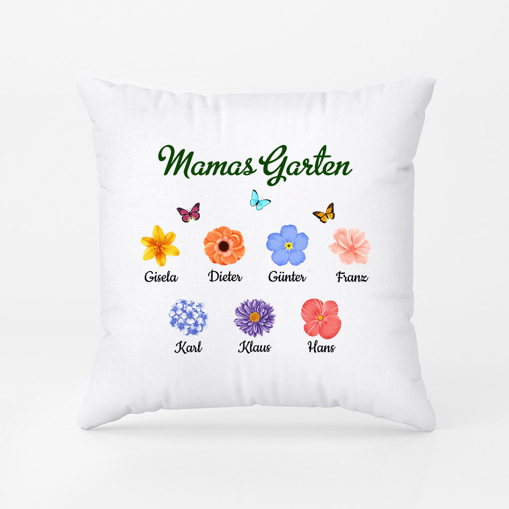 Mamas Omas Garten Blumen - Personalisierte Geschenke | Kissen für Mama/Oma