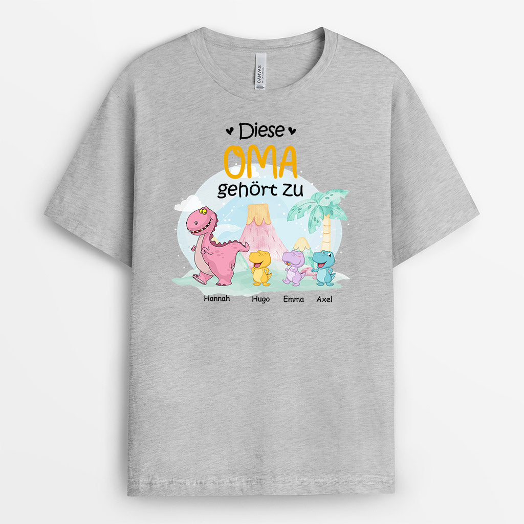 Diese Mama Oma Gehört Zu Saurier- Personalisierte Geschenke | T-Shirt für Mama/Oma