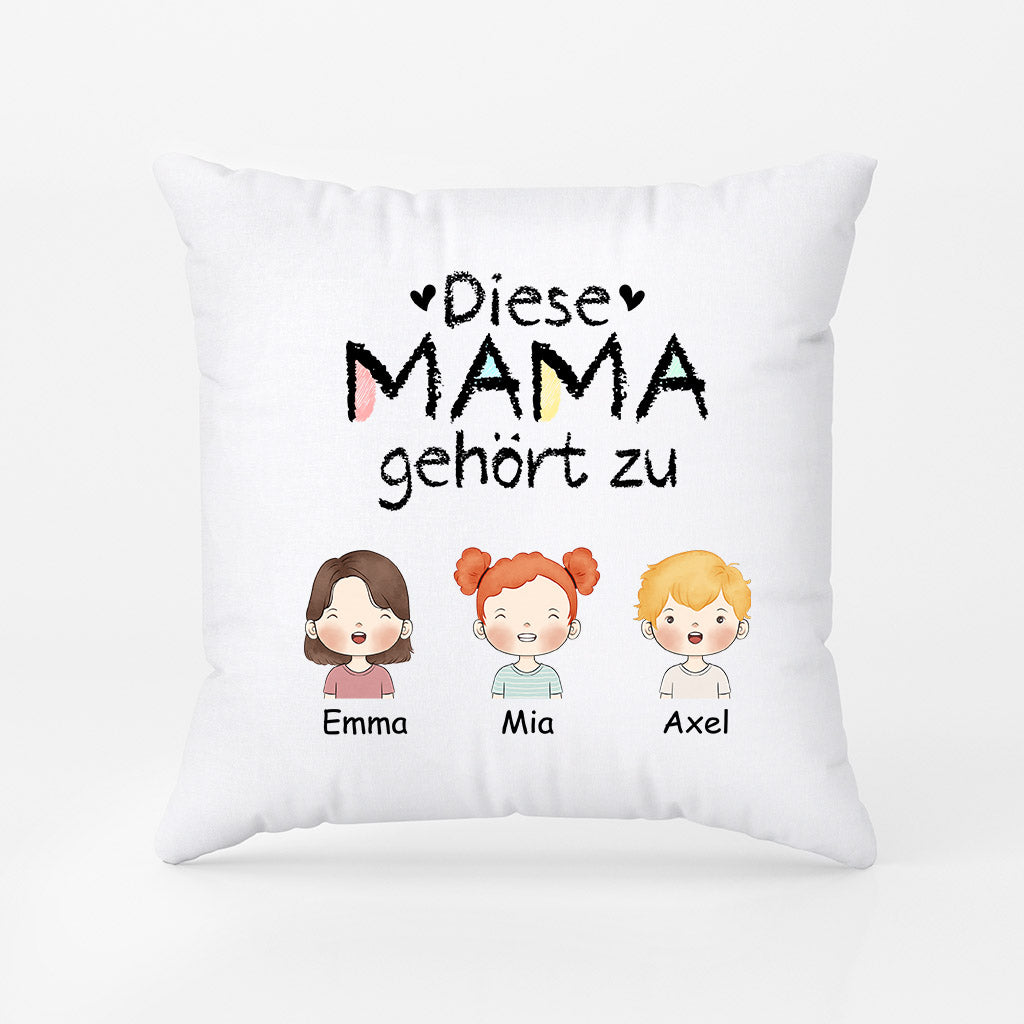 Diese Lieben Gehören Zu Mama Oma - Personalisierte Geschenke | Kissen für Mama/Oma