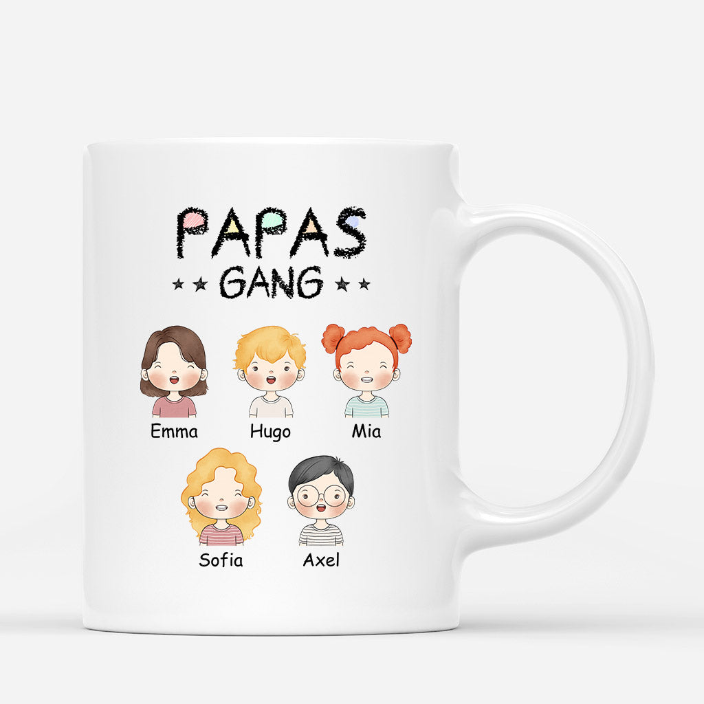 Papas Gang Kinder Niedlich - Personalisierte Geschenke | Tasse für Papa/Opa