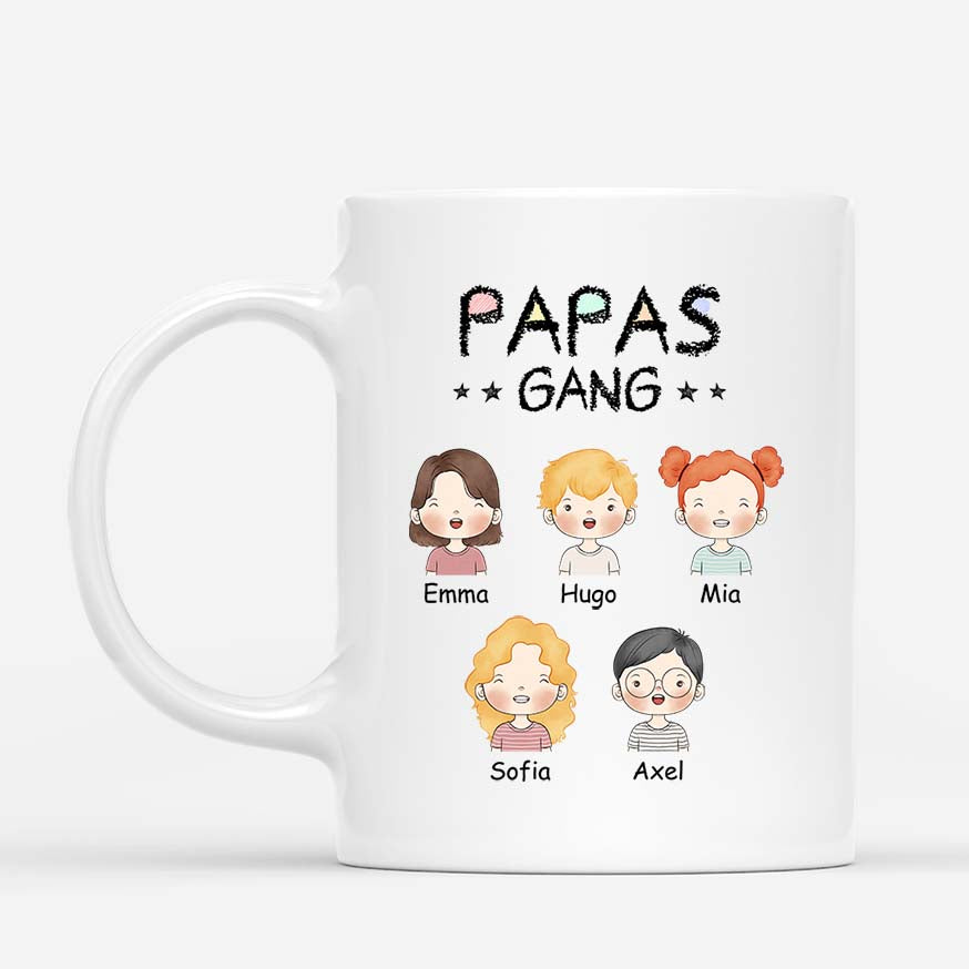 Papas Gang Kinder Niedlich - Personalisierte Geschenke | Tasse für Papa/Opa