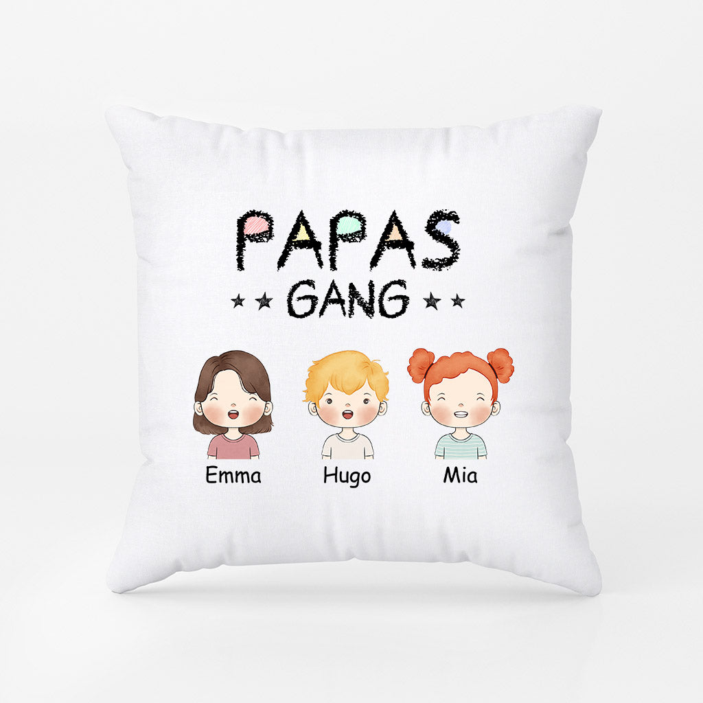 Papas Gang Kinder Niedlich - Personalisierte Geschenke | Kissen für Papa/Opa