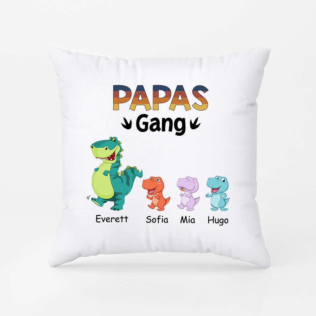 Opas Papas Saurier Gang - Personalisierte Geschenke | Kissen für Papa/Opa