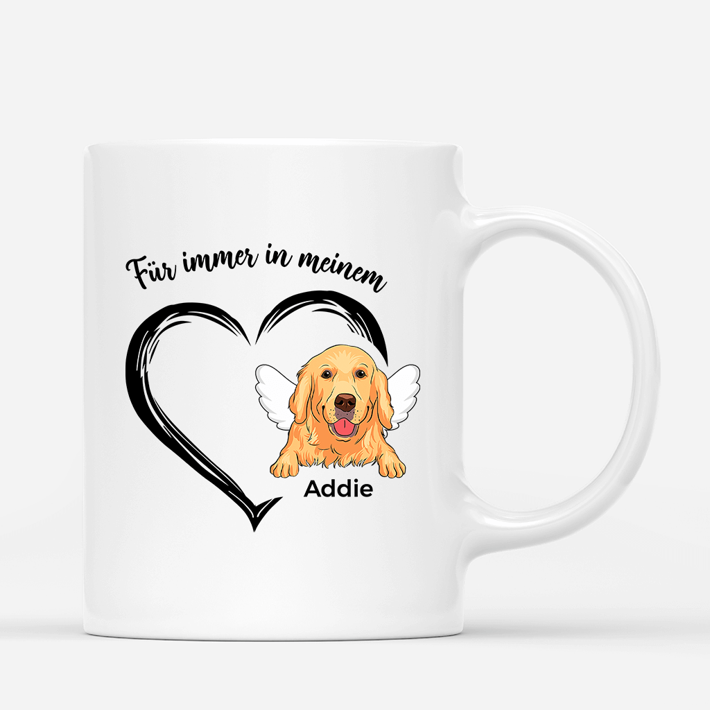 Personalisierte Für Immer Im Herzen Hund Tasse