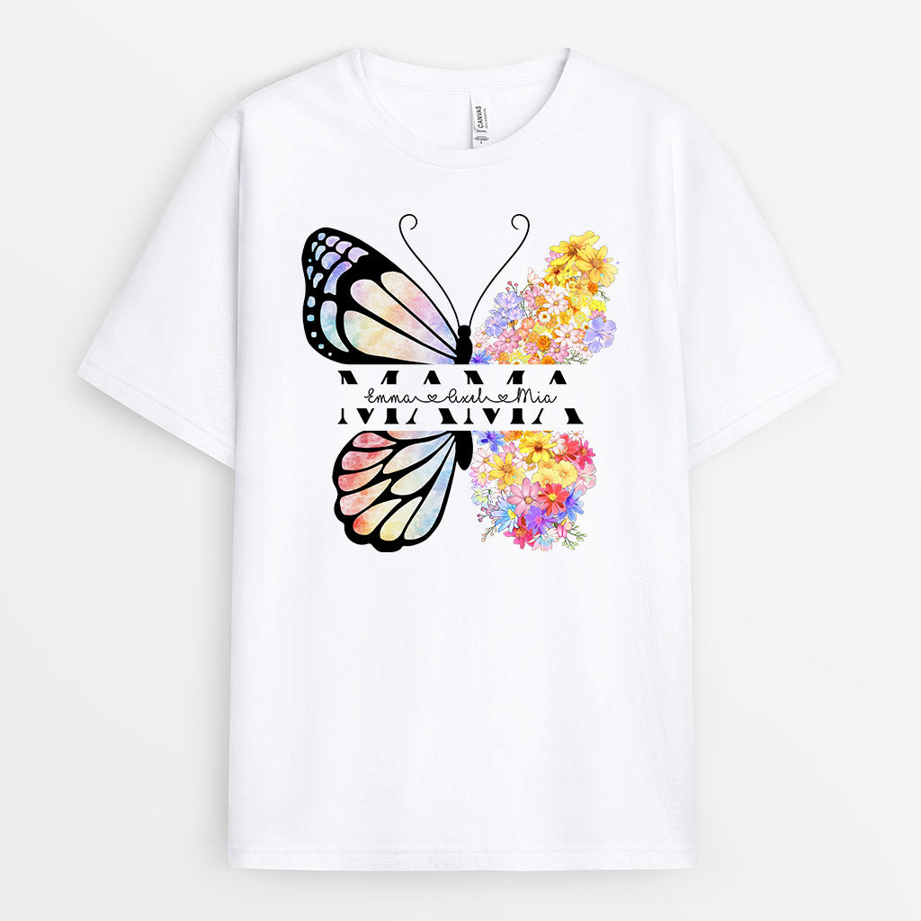 Schmetterling Mama Süße - Personalisierte Geschenke | T-Shirt für Mama/Oma