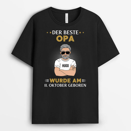 1041AGE2 Personalisierte Geschenke T Shirt Geburtstag Papa Opa