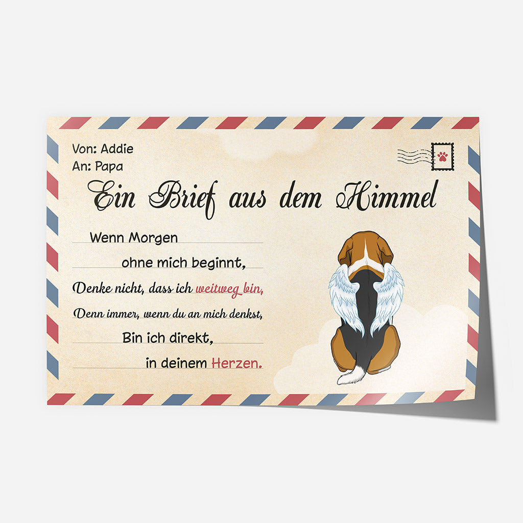 Ein Brief Aus Dem Himmel Hunde - Personalisierte Geschenke | Leinwand für Hundeliebhaber