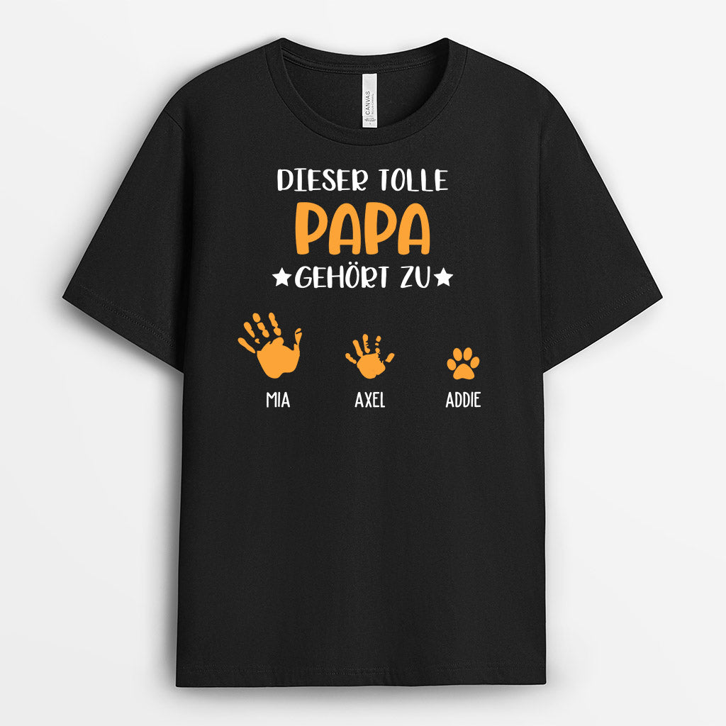 Hände Dieser Tolle Papa Gehört Zu - Personalisierte Geschenke | T-Shirt für Papa/Opa