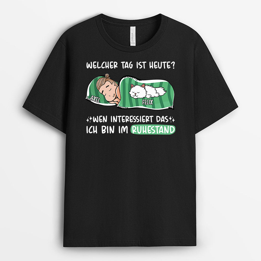 Welcher Tag Ist Heute - Personalisierte Geschenke | T-Shirt für Katzenliebhaber