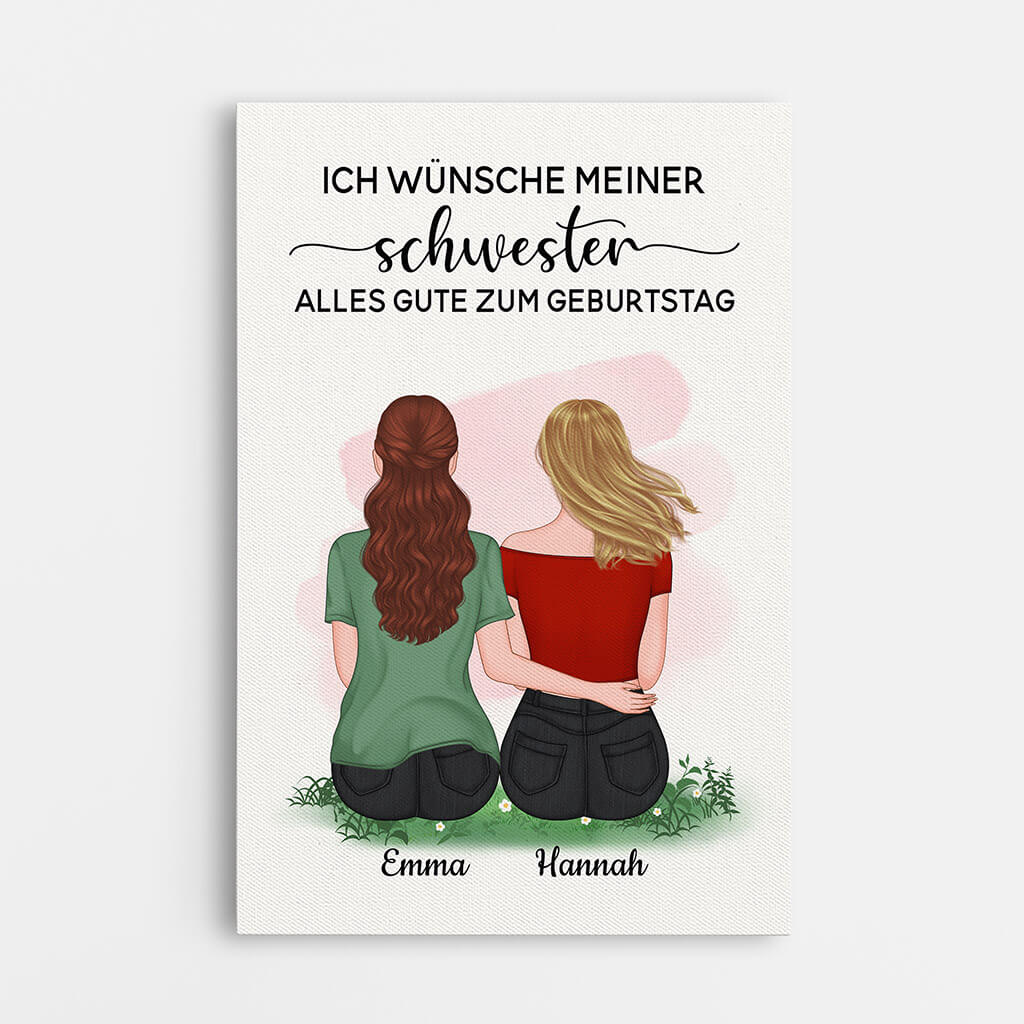 Glückwunsch Zum Geburtstag An Meiner Schwester - Personalisierte Geschenke | Leinwand für Schwester