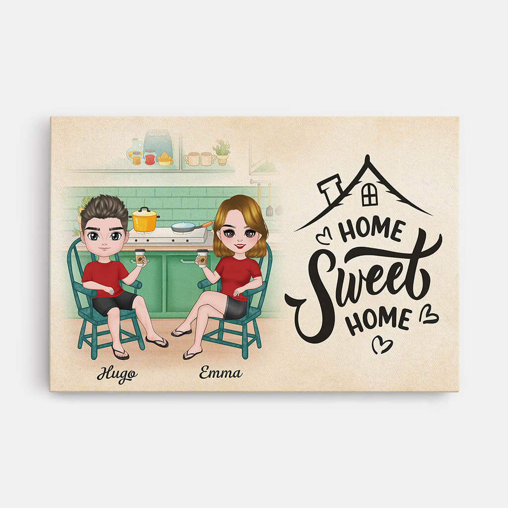 Home Sweet Home Für Paare - Personalisierte Geschenke | Leinwand für Paare