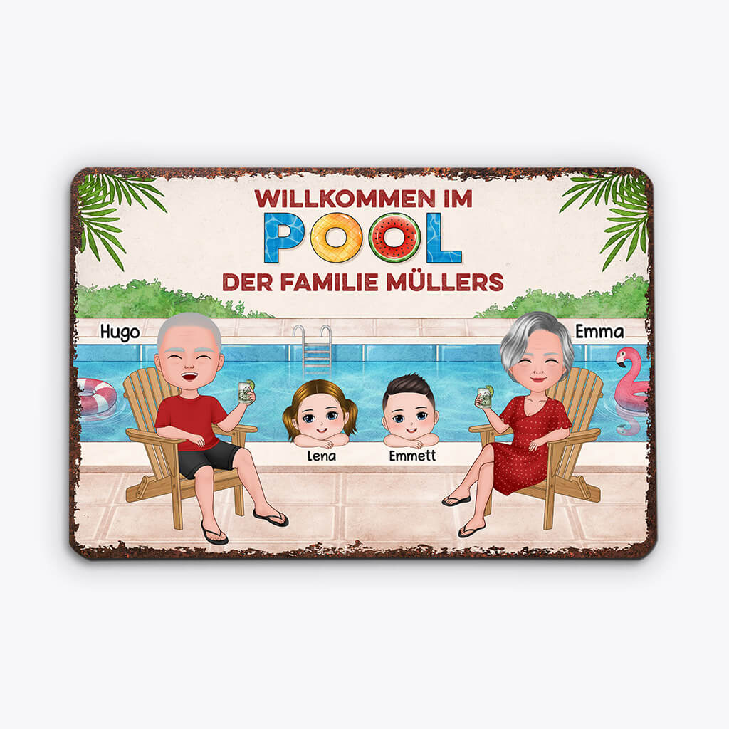 1078EGE2 Personalisierte Geschenke Turschild Familie Mama Papa Kindern