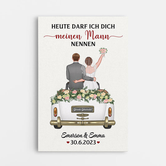 1104CGE1 Personalisierte Geschenke Leinwand Ehepaare Paare Hochzeit Heirat
