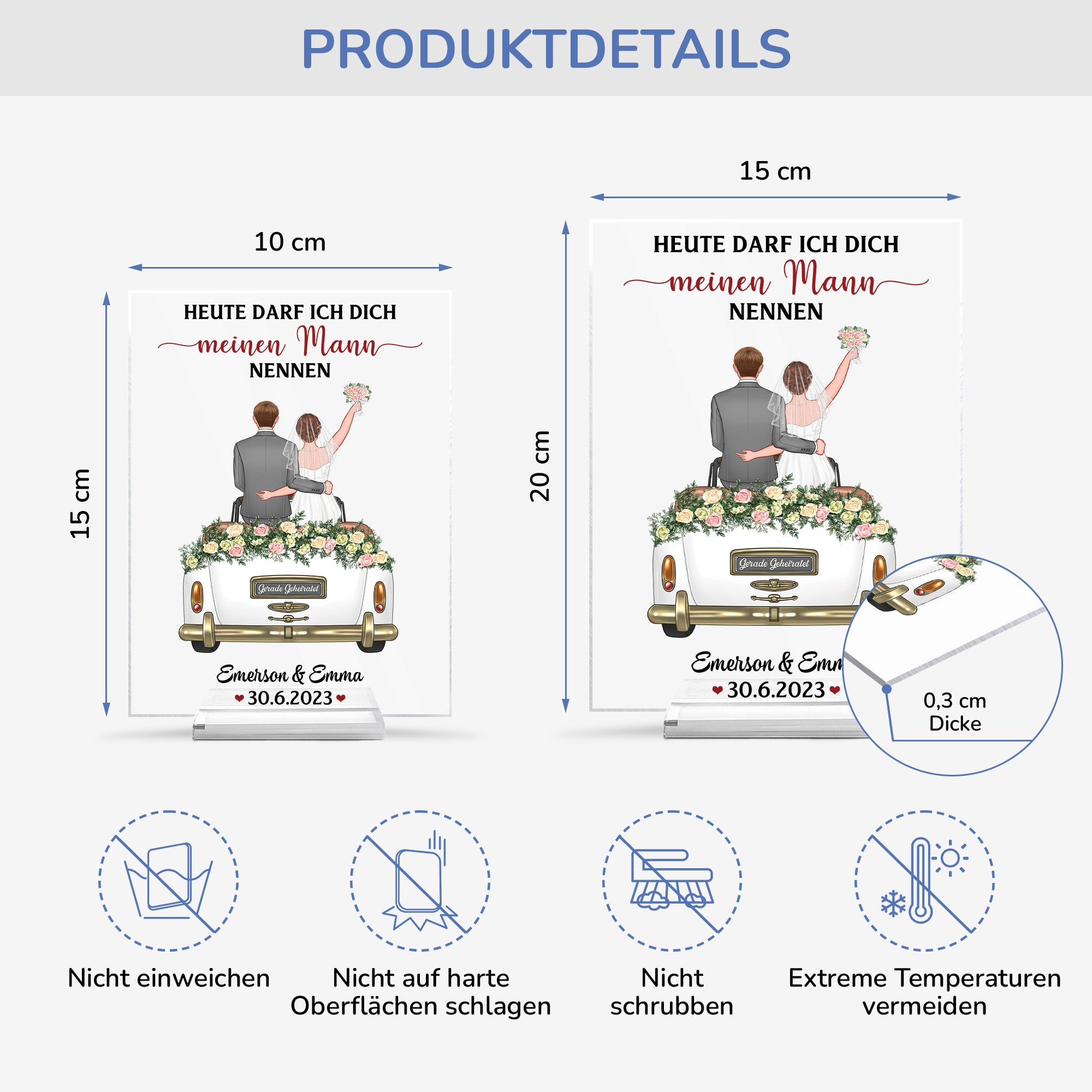 1104RGE4 heute darf ich dich ehemann nennen personalisierte acryl plakette paar zur hochzeit 1104R6Q5G