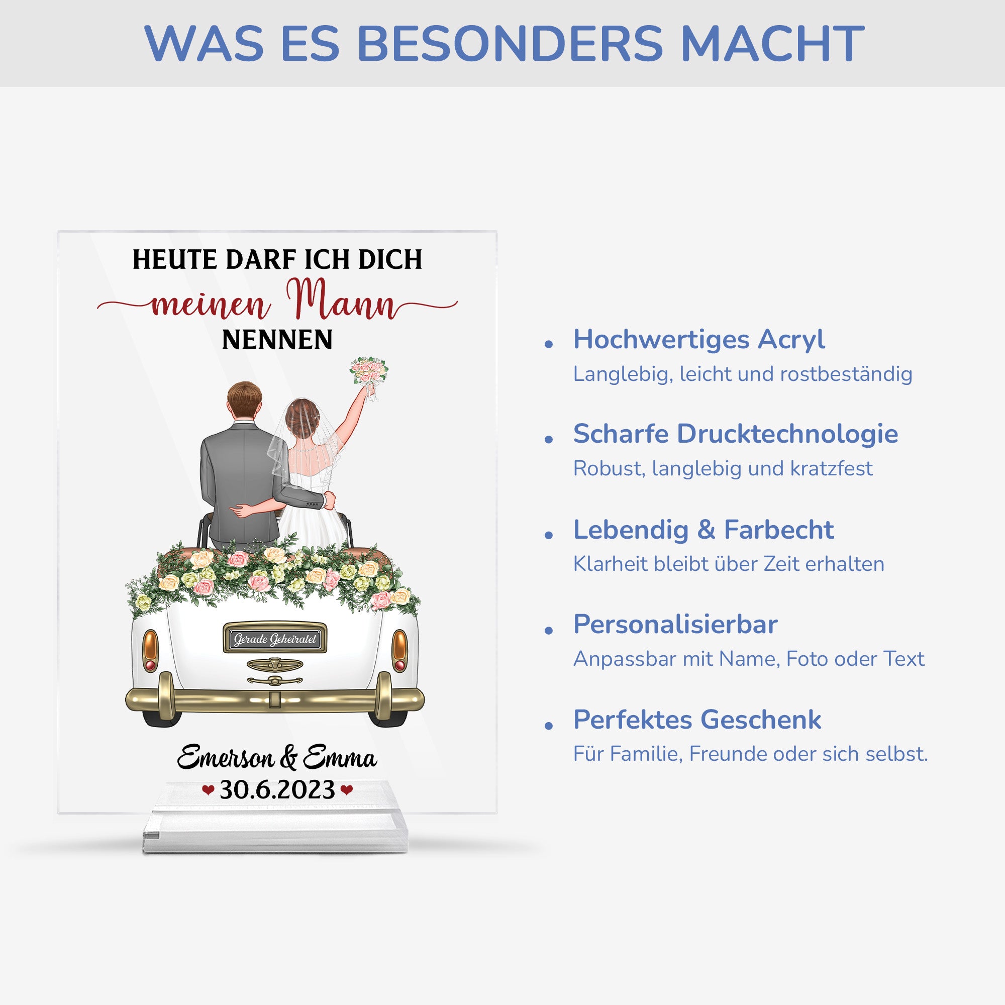 1104RGE5 heute darf ich dich ehemann nennen personalisierte acryl plakette paar zur hochzeit 1104R6Q5G