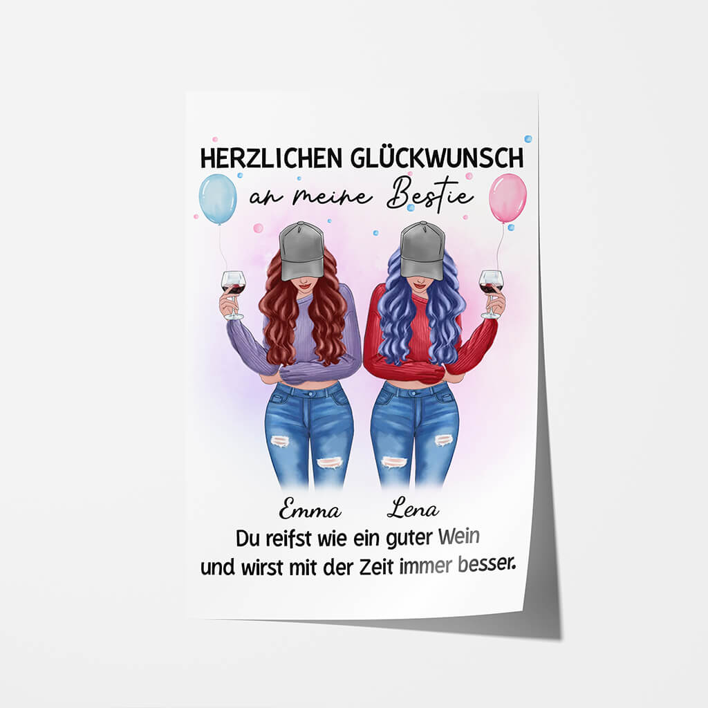 Geburtstag Meine Bestie - Personalisierte Geschenke | Poster für Freundinnen