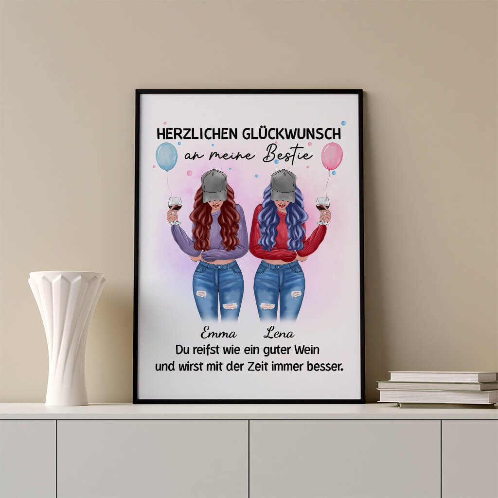 1127SGE3 Personalisierte Geschenke Posters Geburtstag Beste Freundin