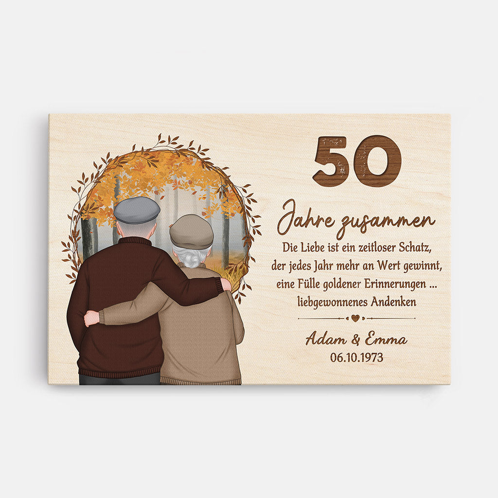 50 Jahrestag Großeltern - Personalisierte Geschenke | Leinwand für Großeltern