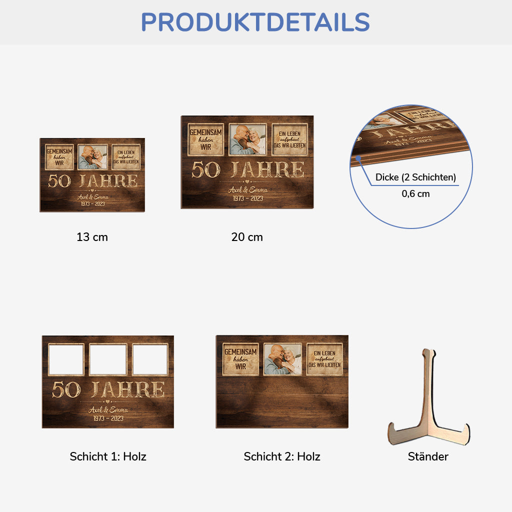 1131QGE3 50 jahre verheiratet spruch holztafel personalisiert mit foto paar zum jahrestag 1131Q6M5G
