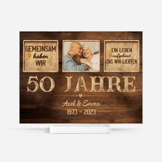 1131RGE1 50 jahre verheiratet spruch personalisierte acryl plakette mit foto paar zum jahrestag 1131R6M5G