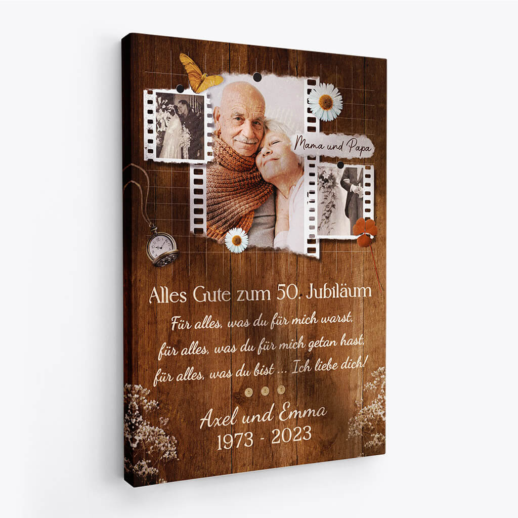1132CGE2 Personalisierte Geschenke Leinwand Familie Papa Mama 50 Jahrestag